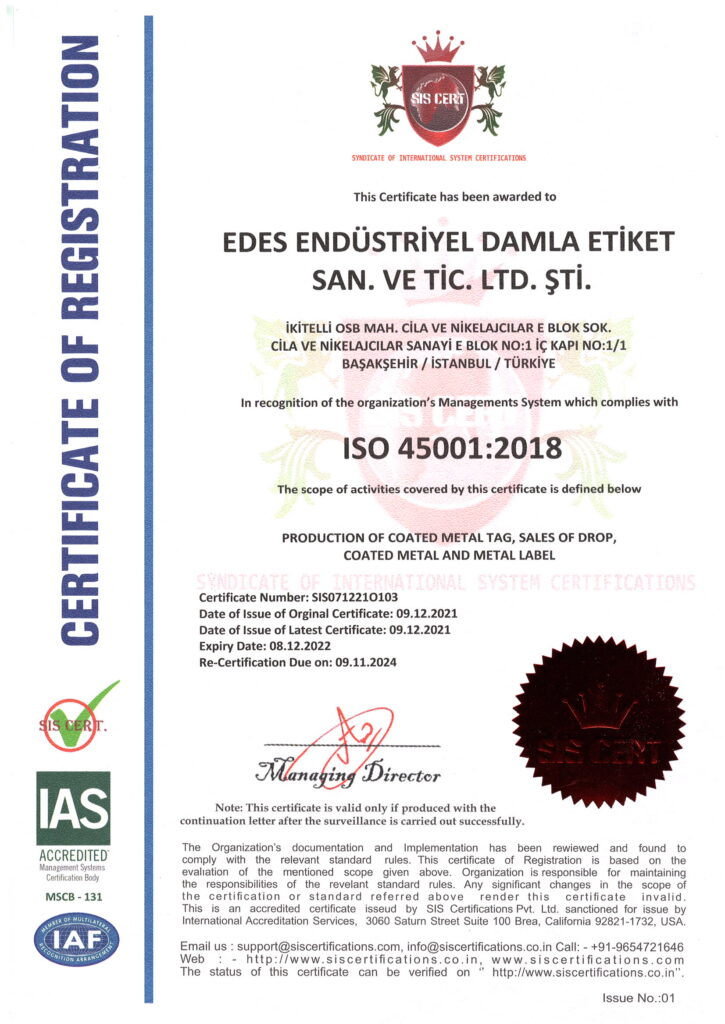 ISO 45001-2018 İş Sağlığı-Güvenliği Yönetimi